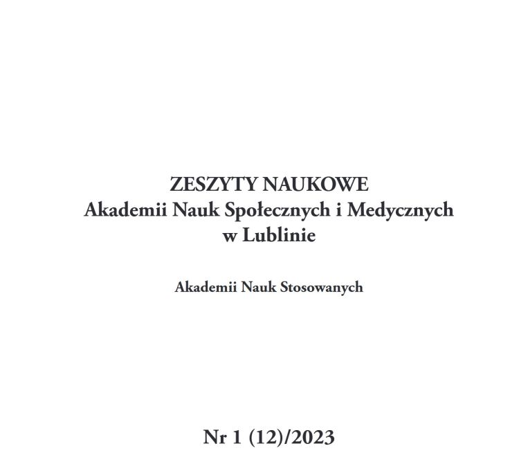 Pierwsza strona zeszytku naukowego 2023